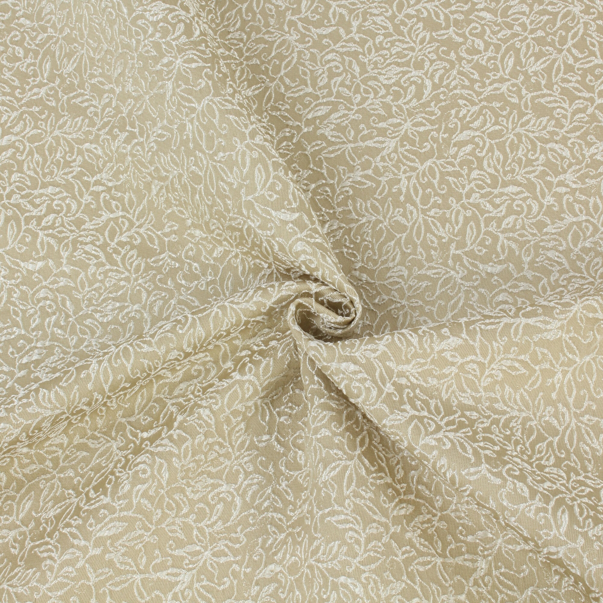 Jacquard Stoff Beige Blumenmuster