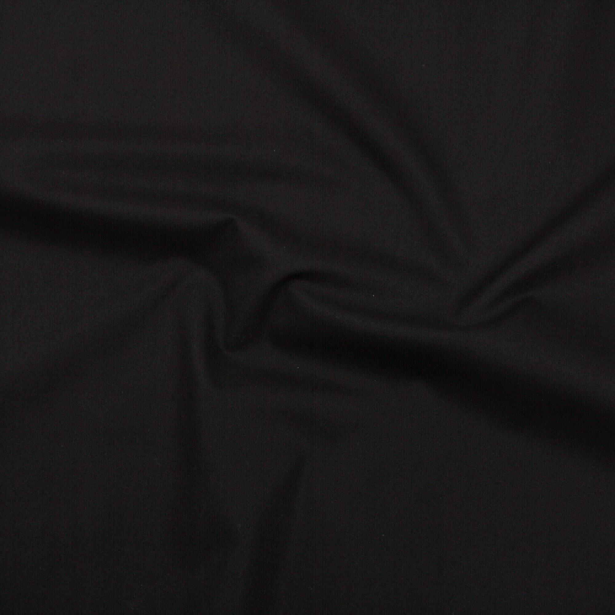 Uni Stoff Schwarz Baumwolle Linon