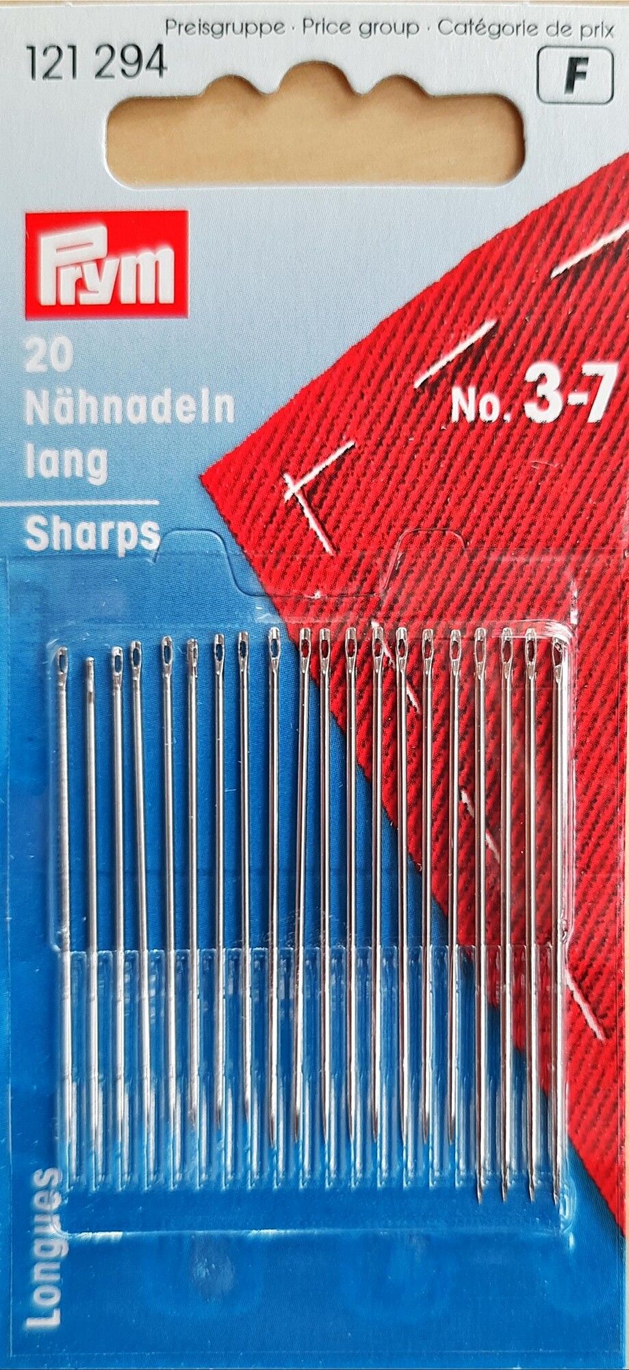 Nähnadeln lang ST 3-7 silberfarbig