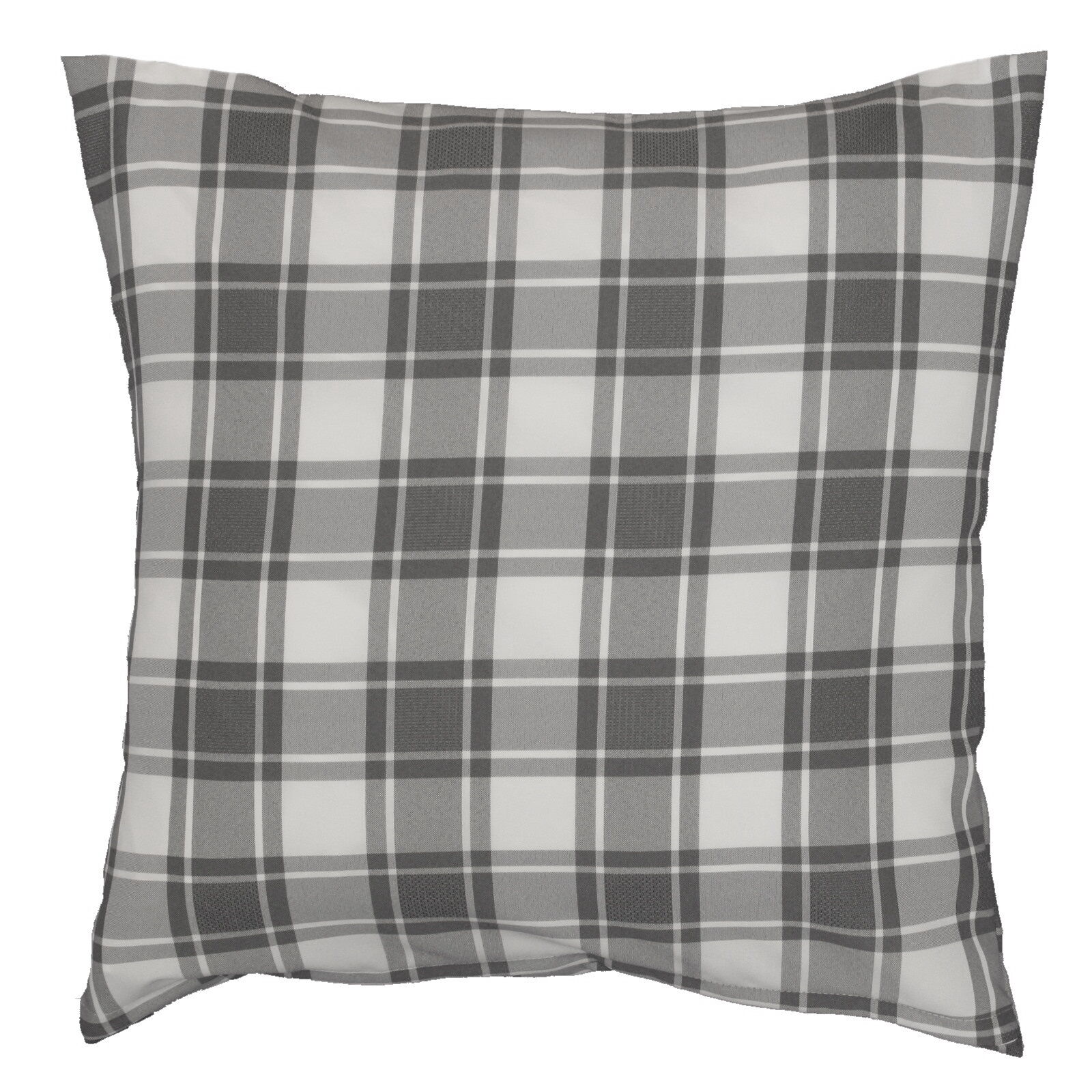 Kissenbezug 50x50 cm Streifen Karo Grau Polyester