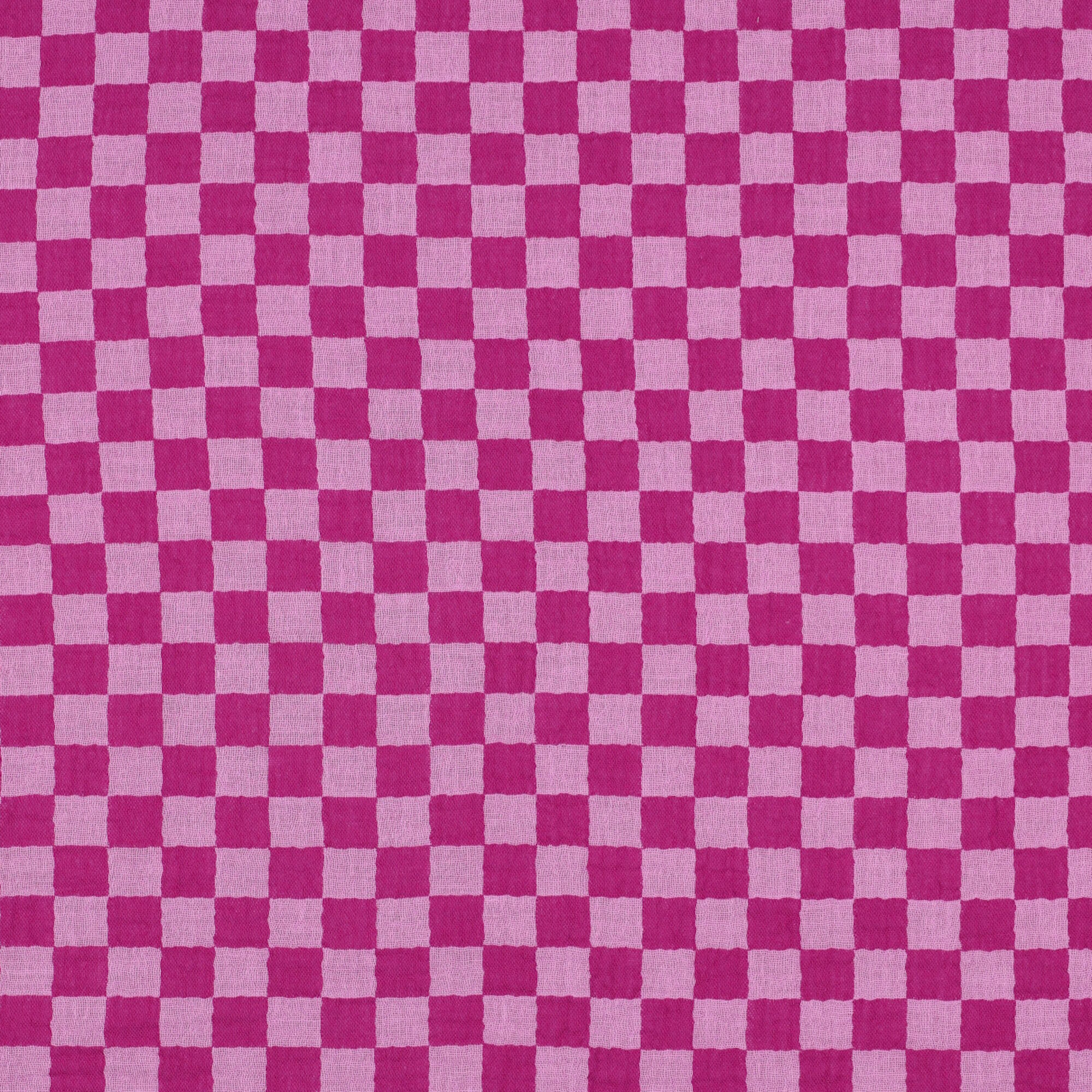 Musselin Stoff Karo Pink