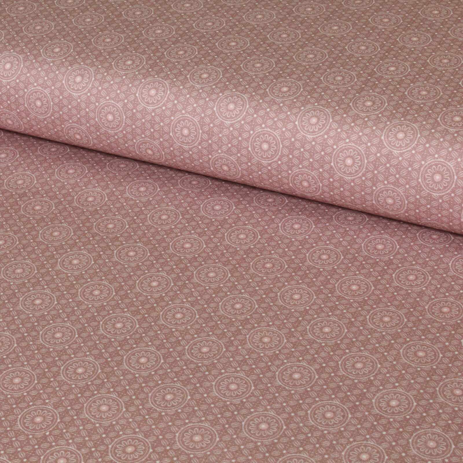 Stoff Meterware Blumen Rudolfine Beige/Light Rose