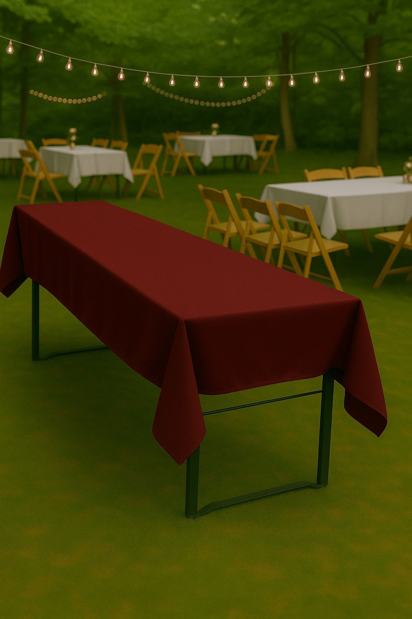 Biertisch Tischdecke Uni Baumwolle - Bordeaux/80x250 cm