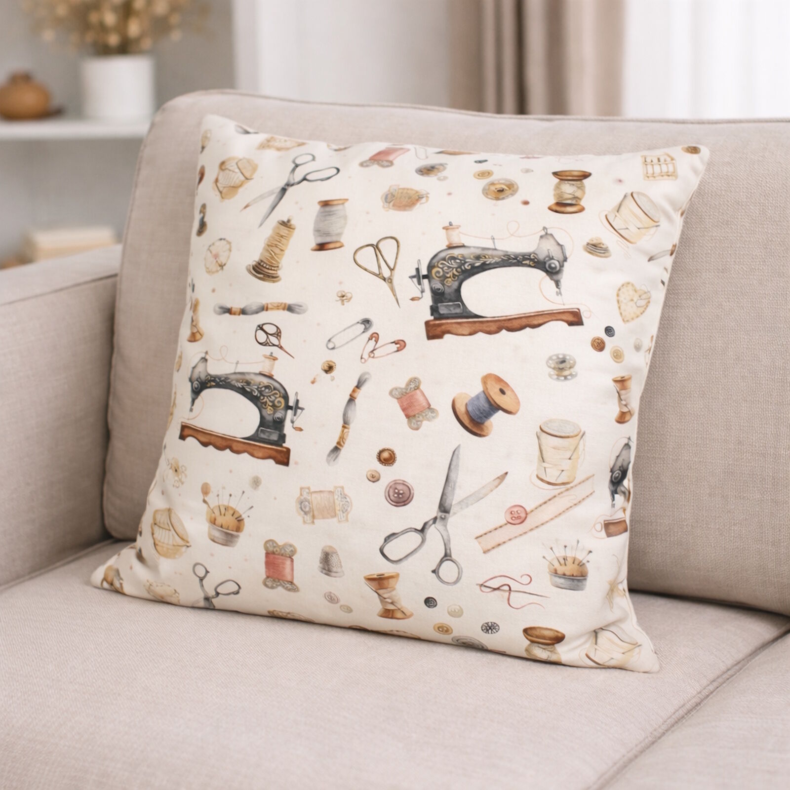 Kissenhülle 40x40 Nähen Nähmaschine Reißverschluss