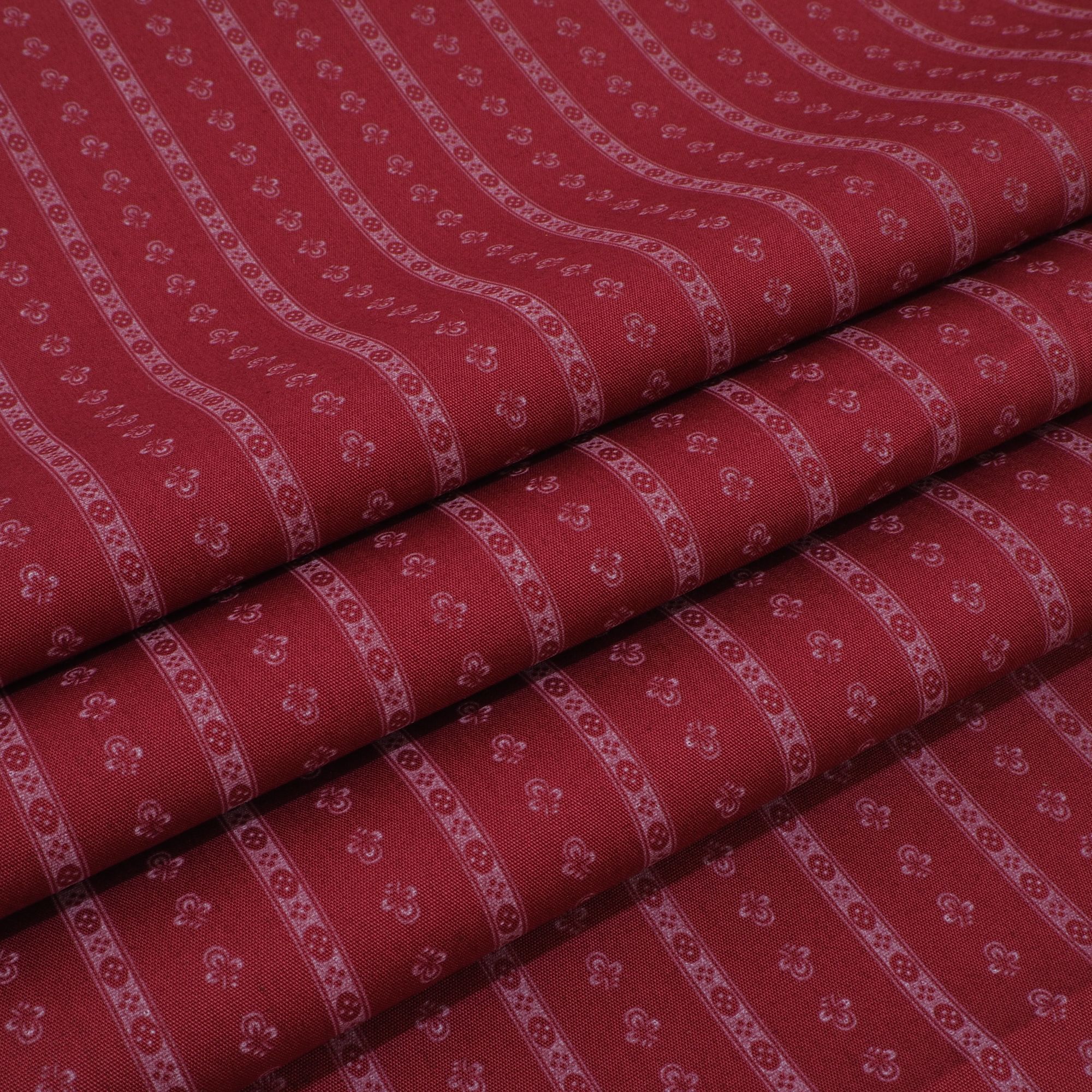 Dirndlstoff Blumen Streifen Moni Bordeaux Tracht