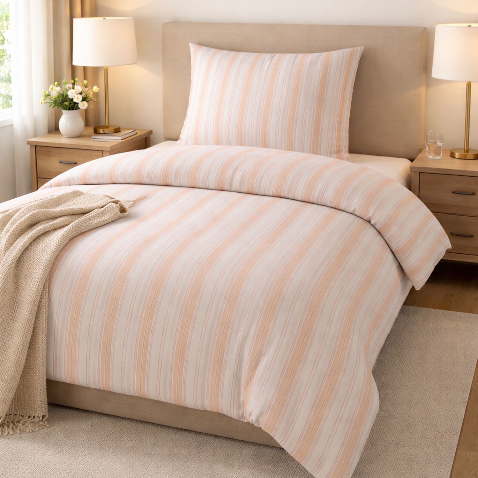 Hotelbettwäsche 135x200 Streifen Gelb