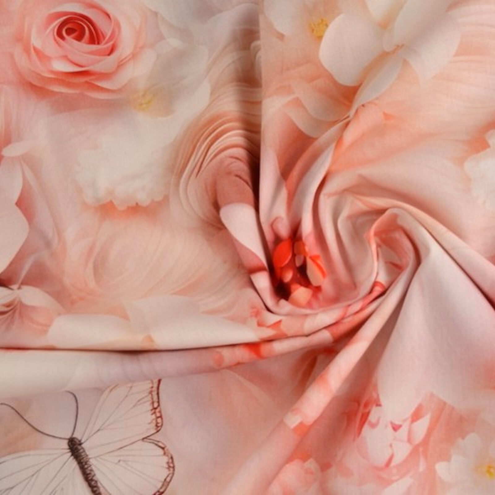 Bettwäsche 135x200 rosa Blumen Schmetterlinge Baumwolle