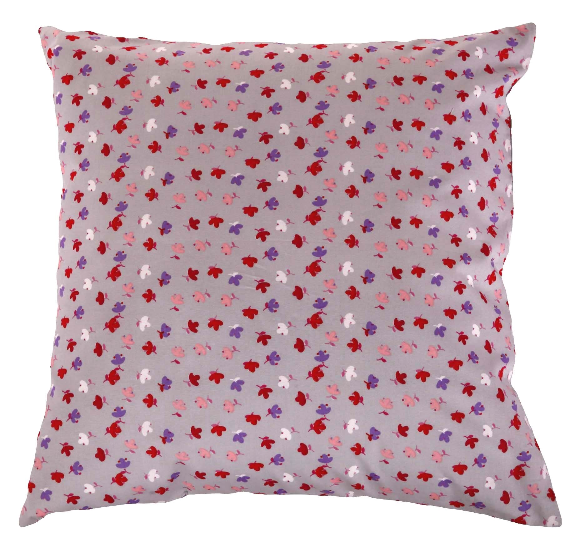 Kissenbezug 40x40 cm Bunte Blumen Grau
