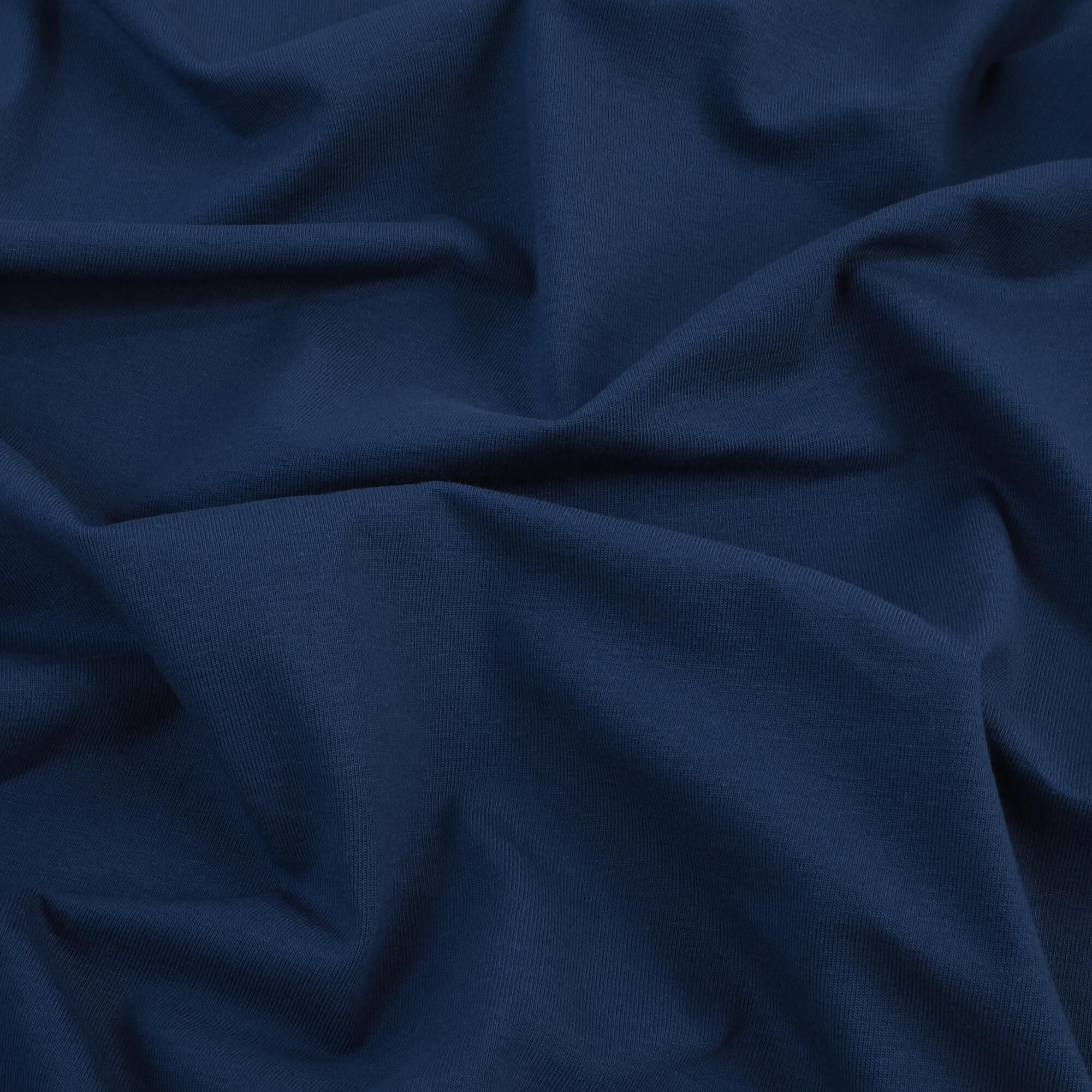 Stoff Meterware Uni Jeans Blau Jersey