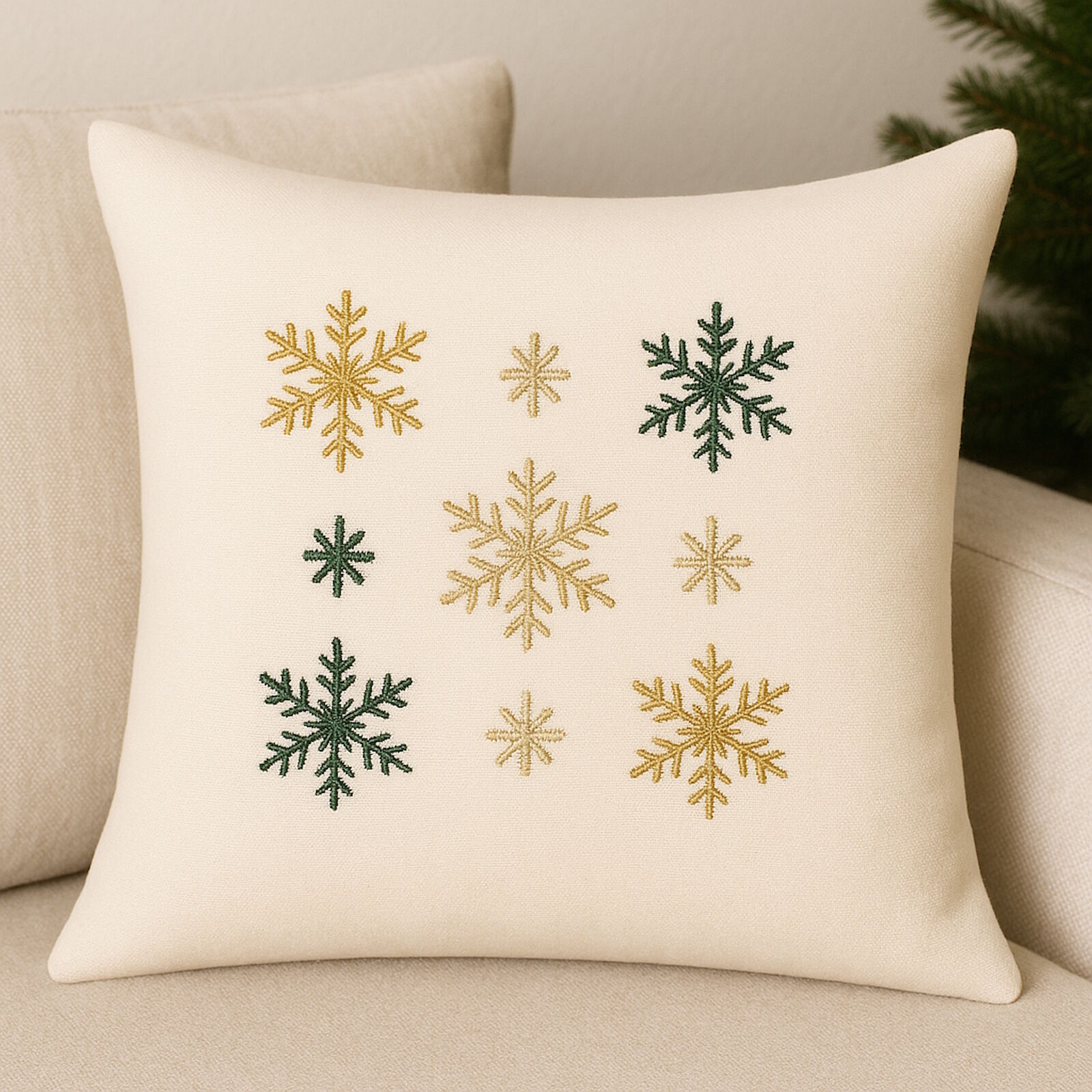 Weihnachtskissen Schneeflocken 40x40 cm