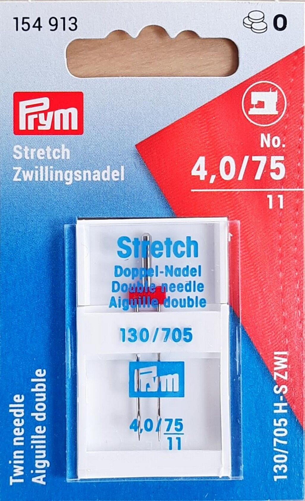 Doppel-Nähmaschinennadel 130/705 Stretch 75/4,0 mm