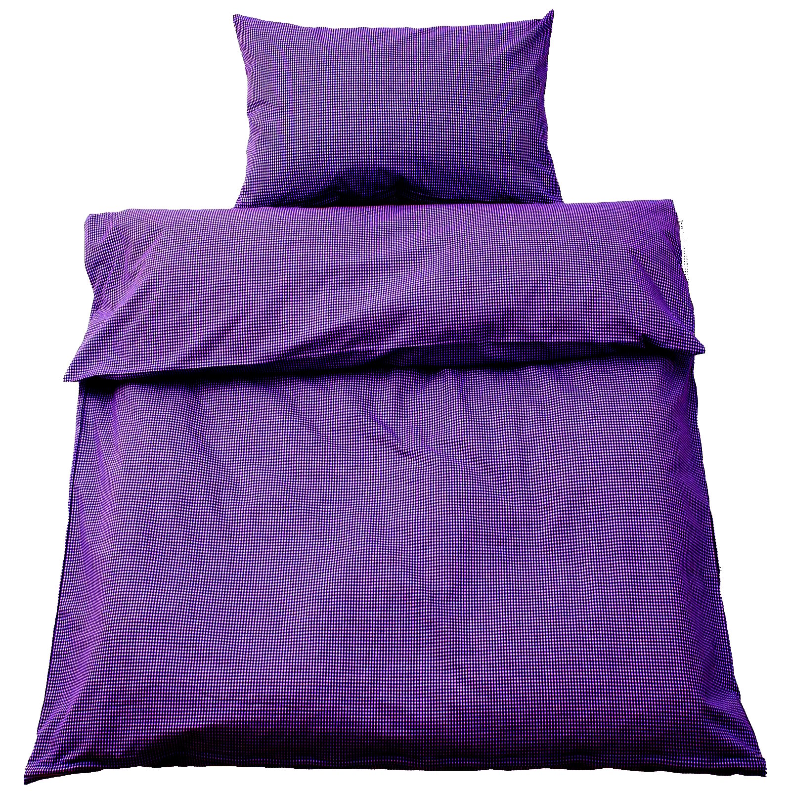 Kinderbettwäsche 100x135 40x60 cm Karo 2x2 mm Lila