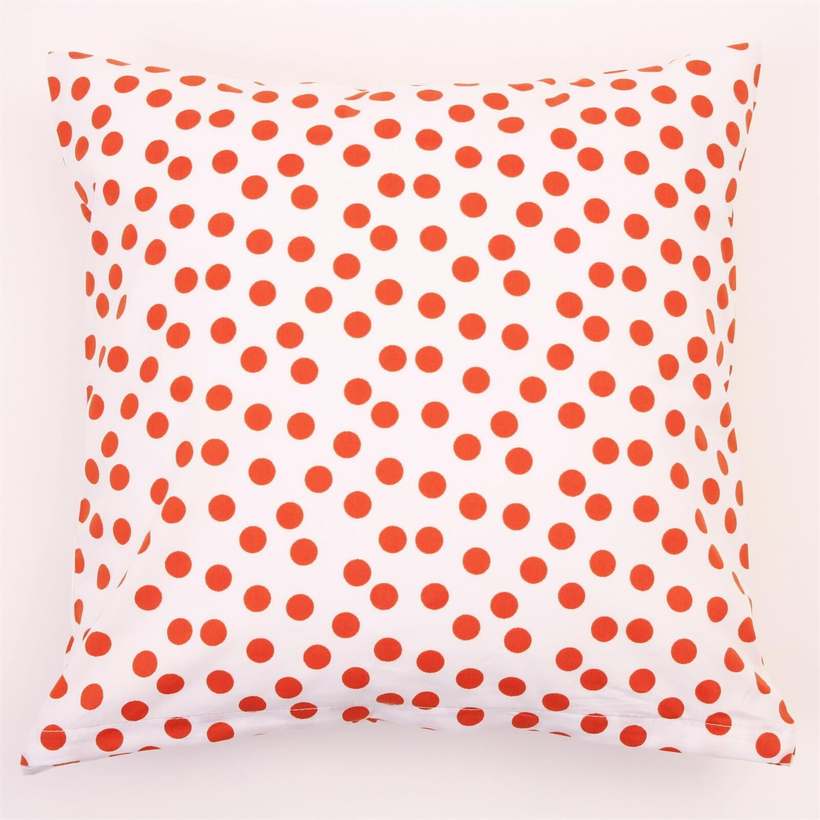 Kissenbezug 40x40 cm Punkte 15 mm-Orange auf Weiß