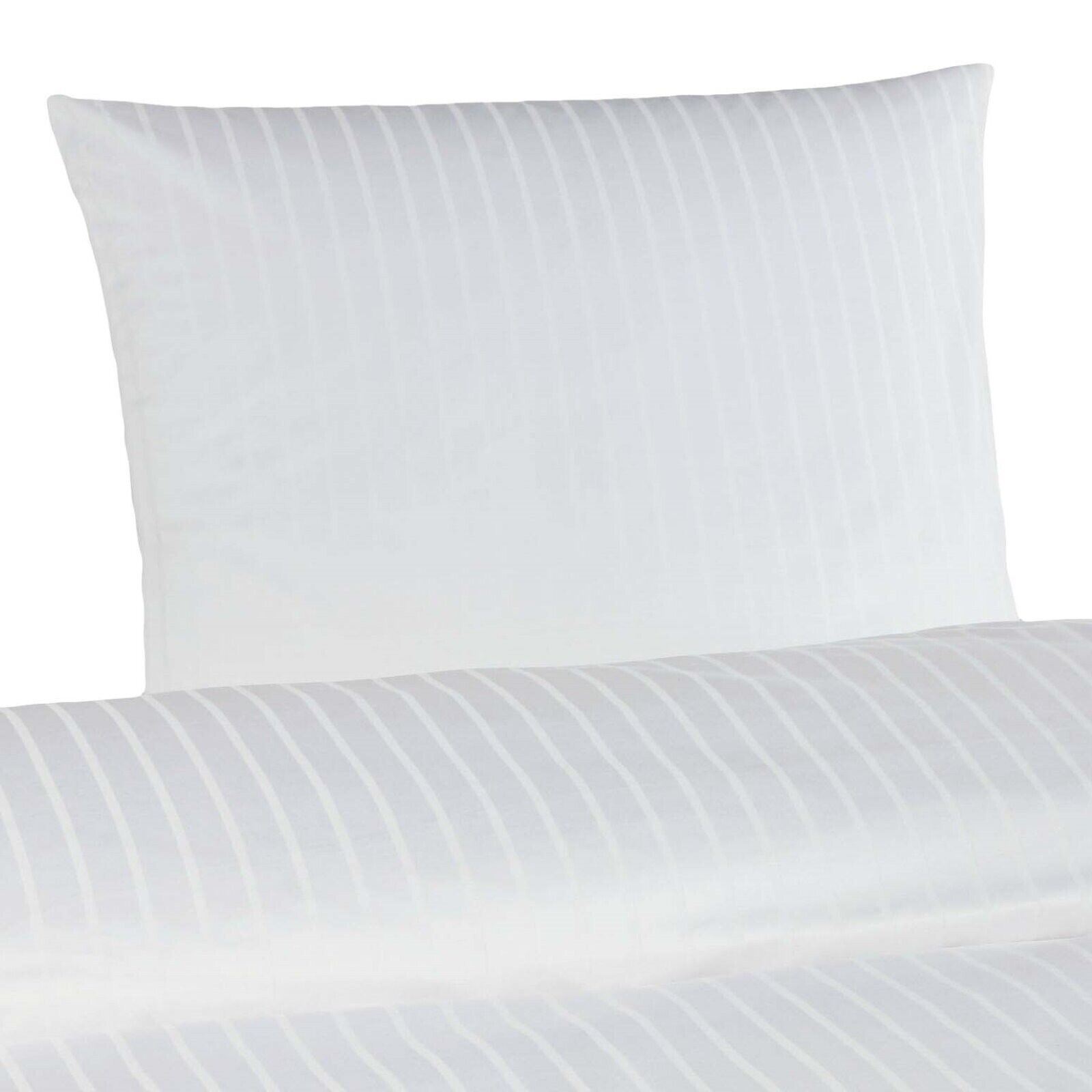 Kissenbezug Weiß – Damast Streifensatin 60x80 & 80x80