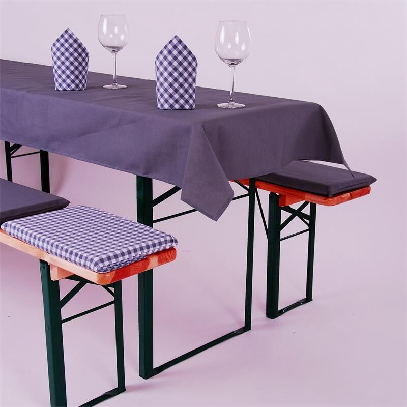 Biertisch Tischdecke Uni Canvas-Grau / 150x270 cm