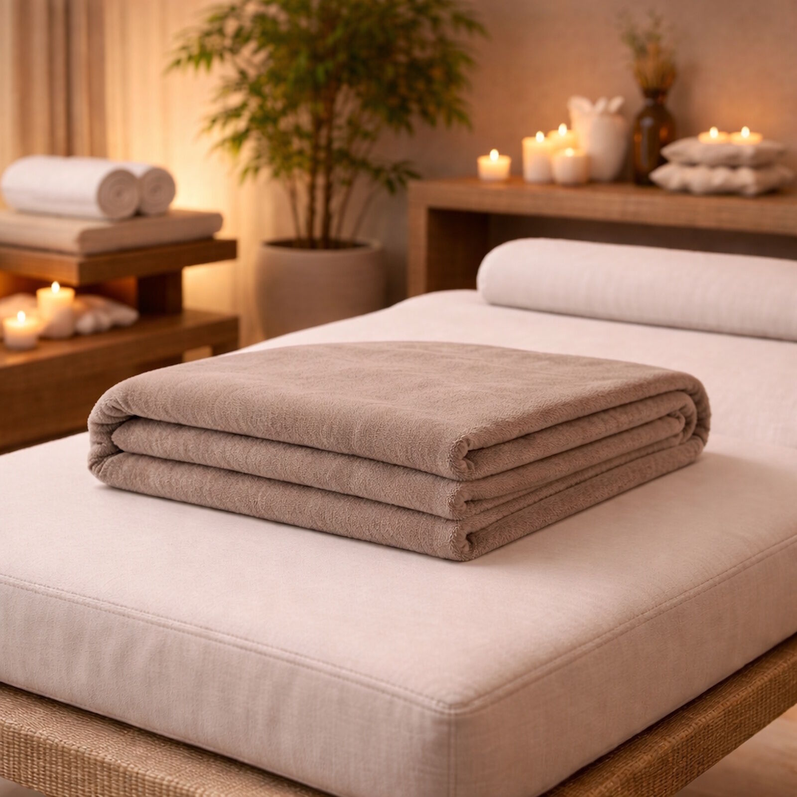 Wellness Kuscheldecke Taupe Hellbraun 150x200 cm