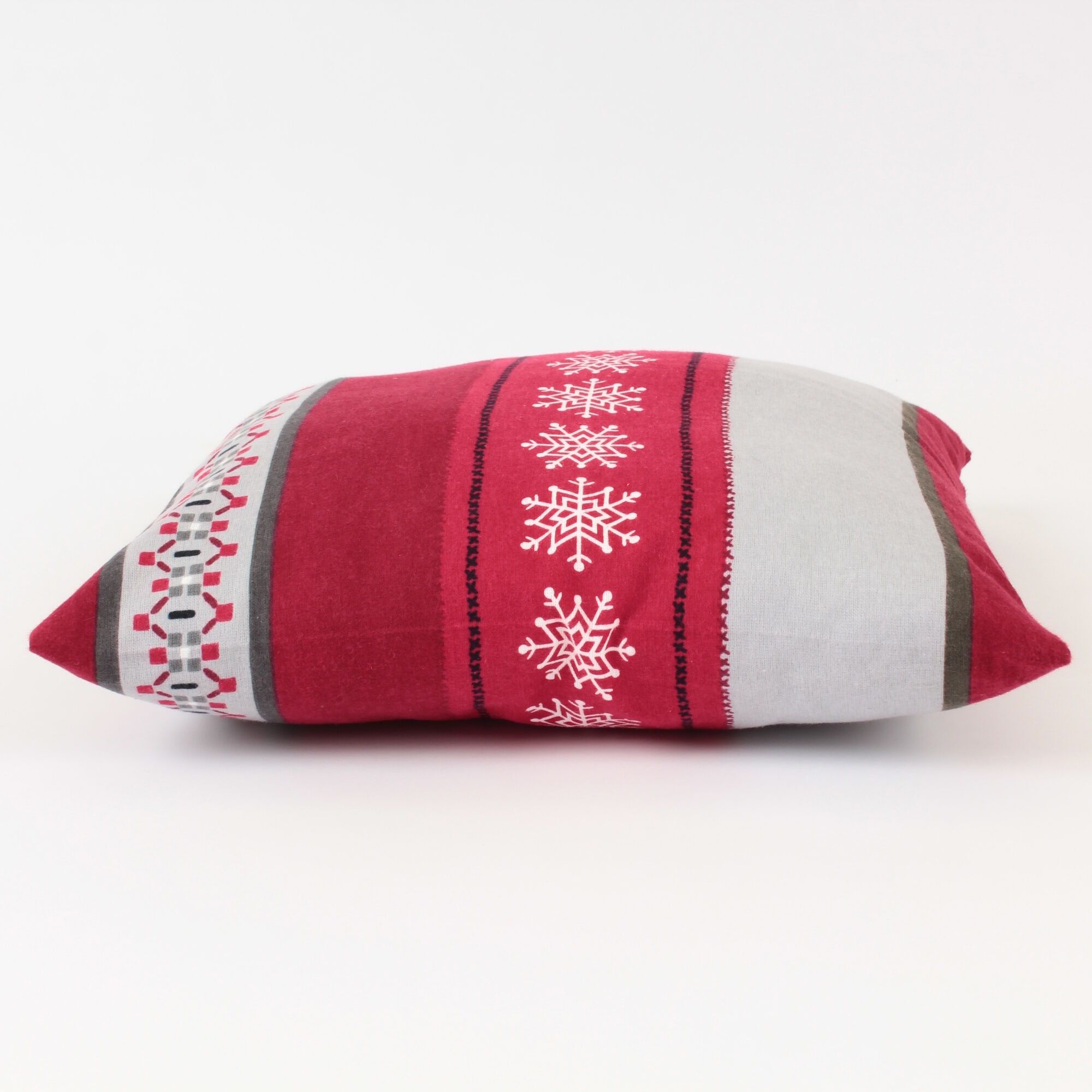 Kissenbezug 40x40 cm Schneeflocke Streifen Flanell