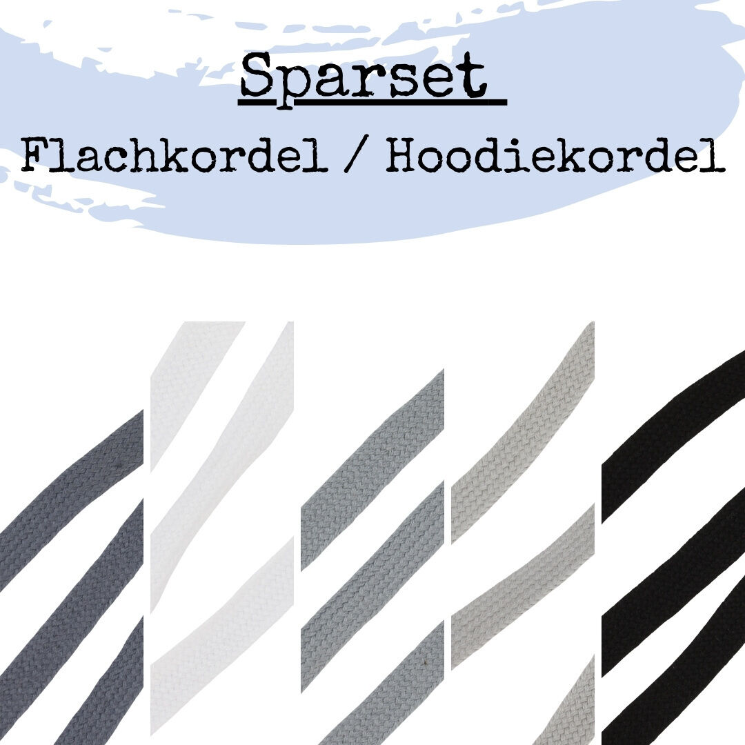 Sparset 1: Flachkordel Hoodiekordel 10mm -25 Meter