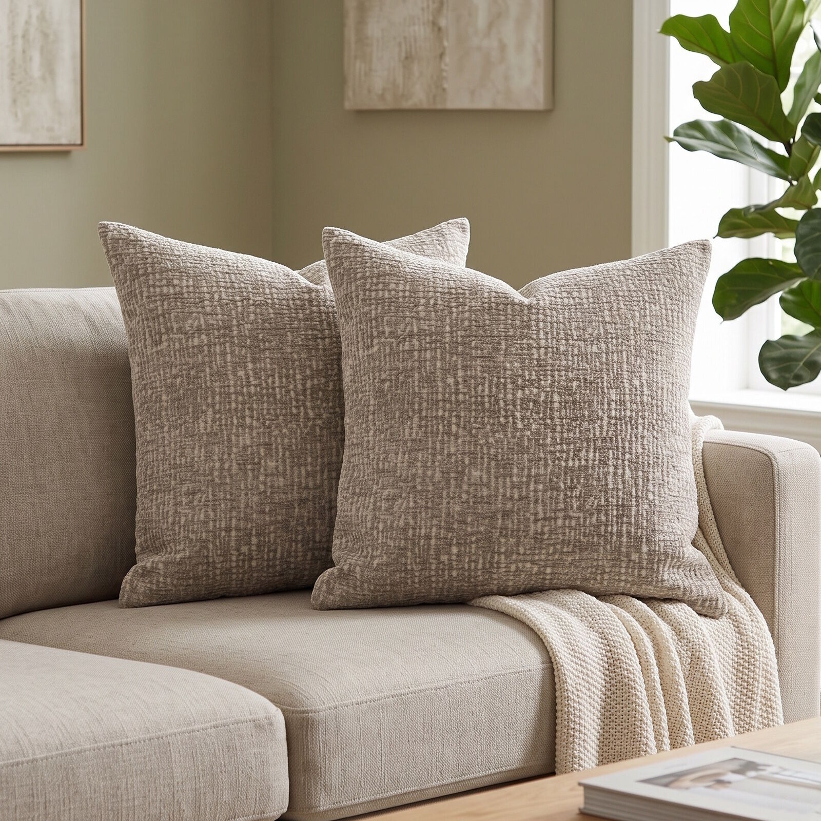 Florent Kissenbezug 2er Set Taupe 40x40