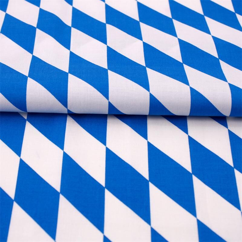 Stoff Meterware Bayern Raute Weiß Blau groß