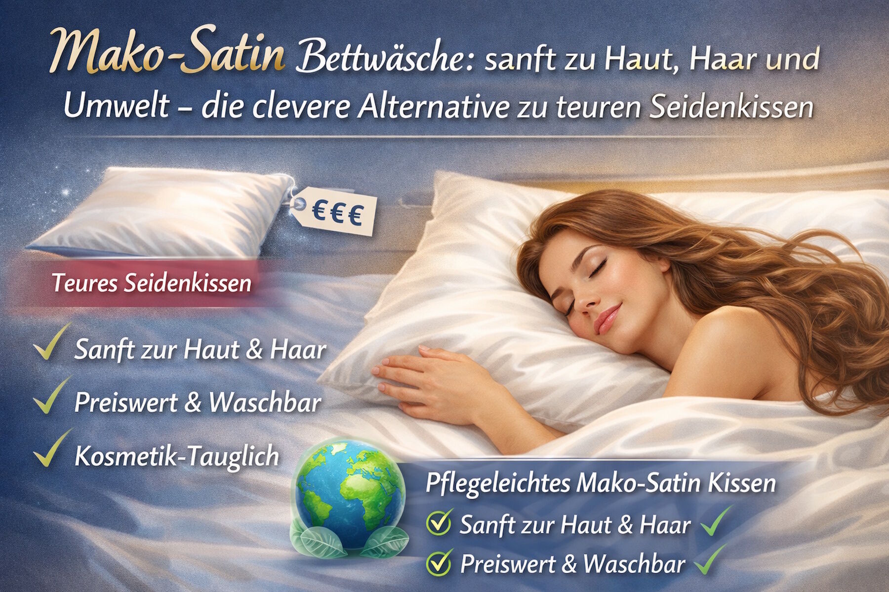 Mako-Satin Bettwäsche: sanft zu Haut & Haar – clevere Seiden-Alternative