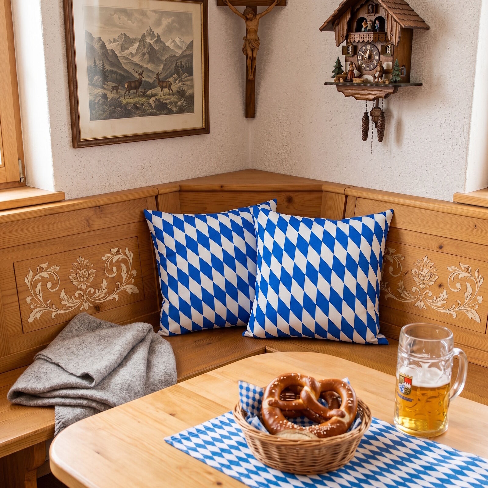 Kissenbezug Bayernraute Weiß Blau 2er Set-20x30