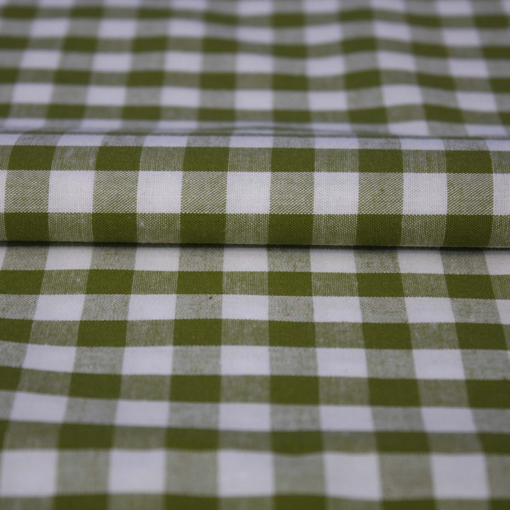 Stoff Meterware Karo 1x1 cm Farngrün