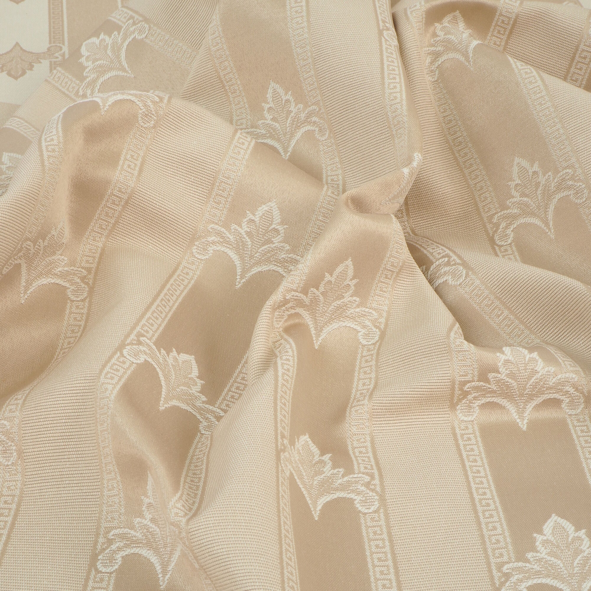 Polsterstoff Meterware Imperio Barock Jacquard Beige
