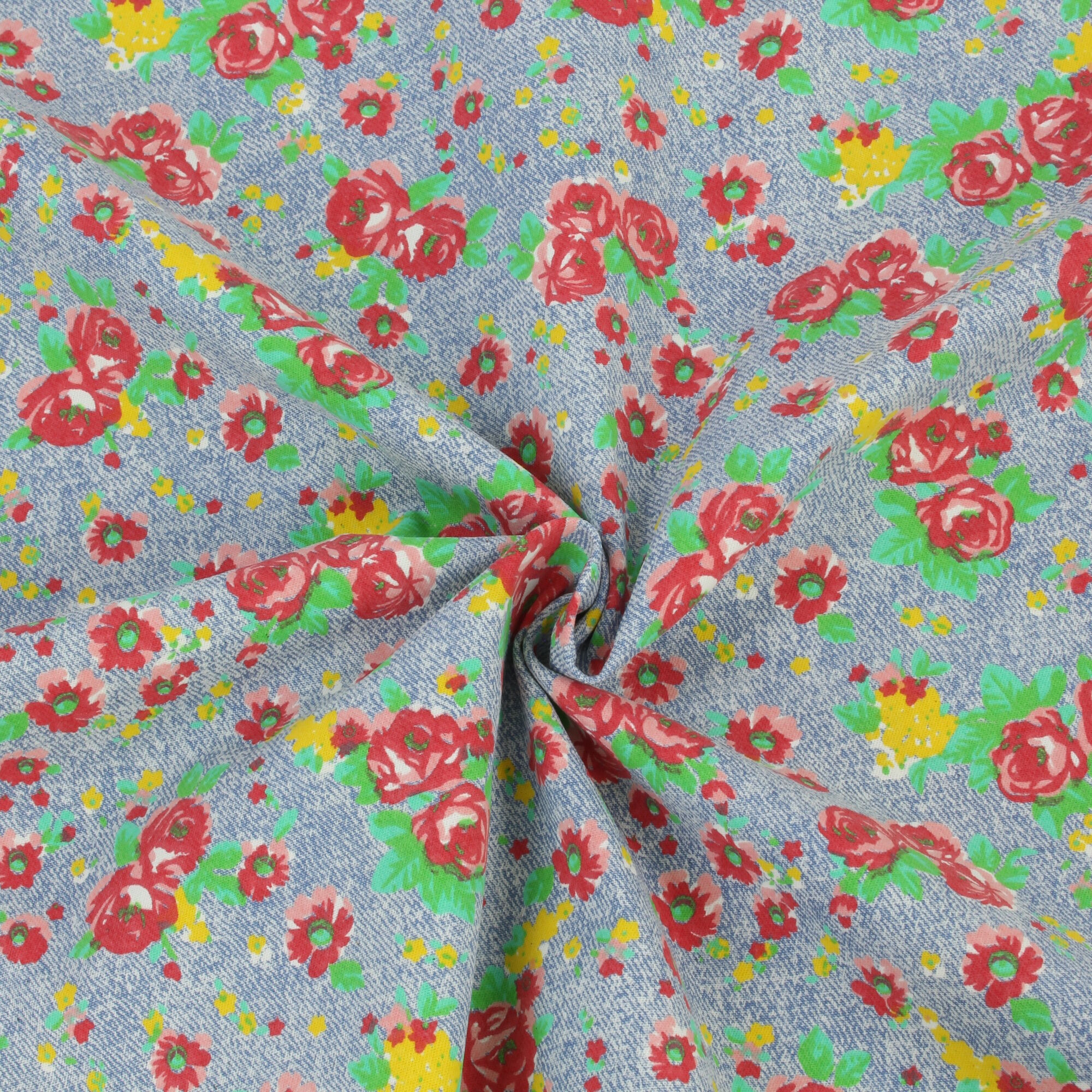 Blumen Stoff Jeans Rosen