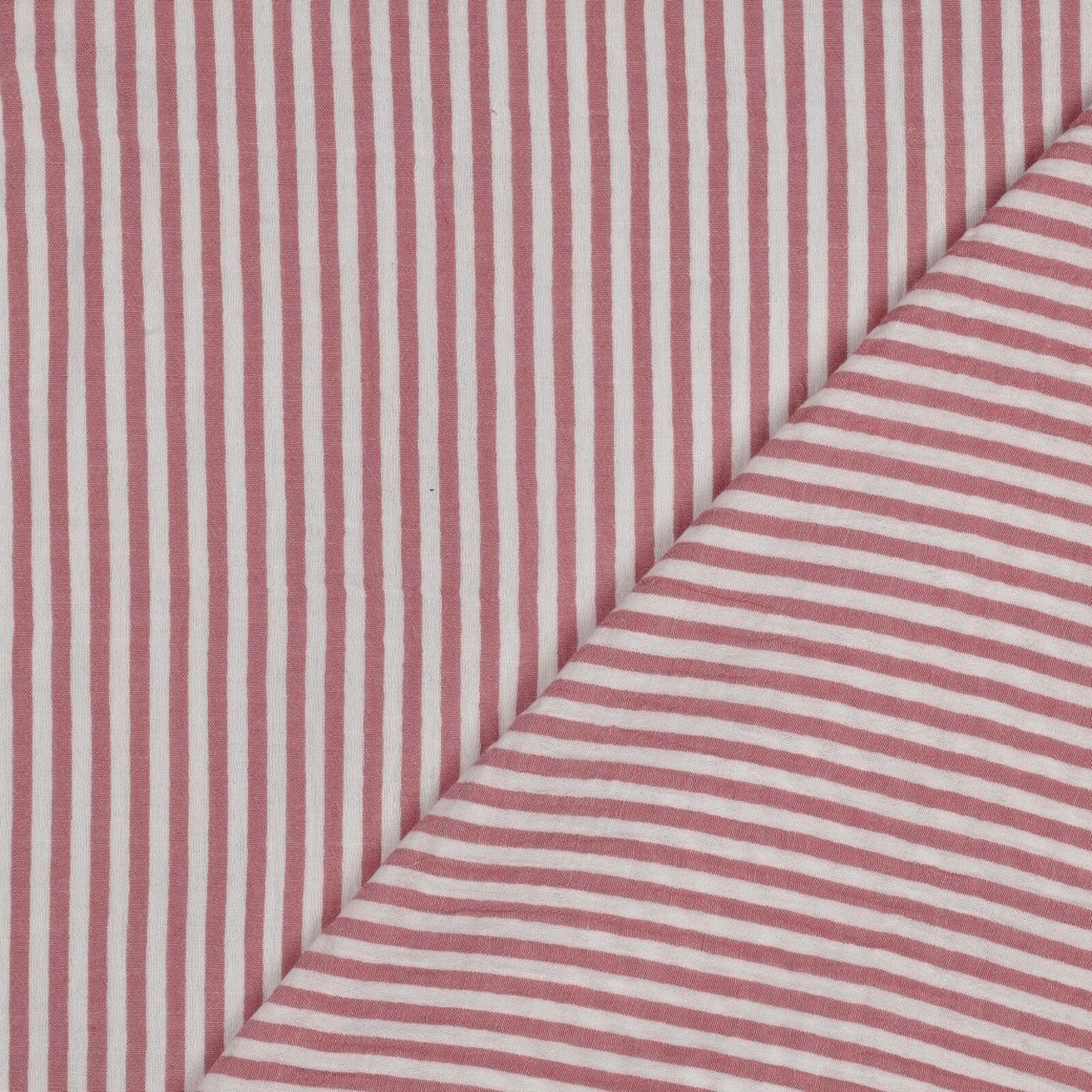 Musselin Stoff Streifen Rosa 5 mm Meterware 125 cm