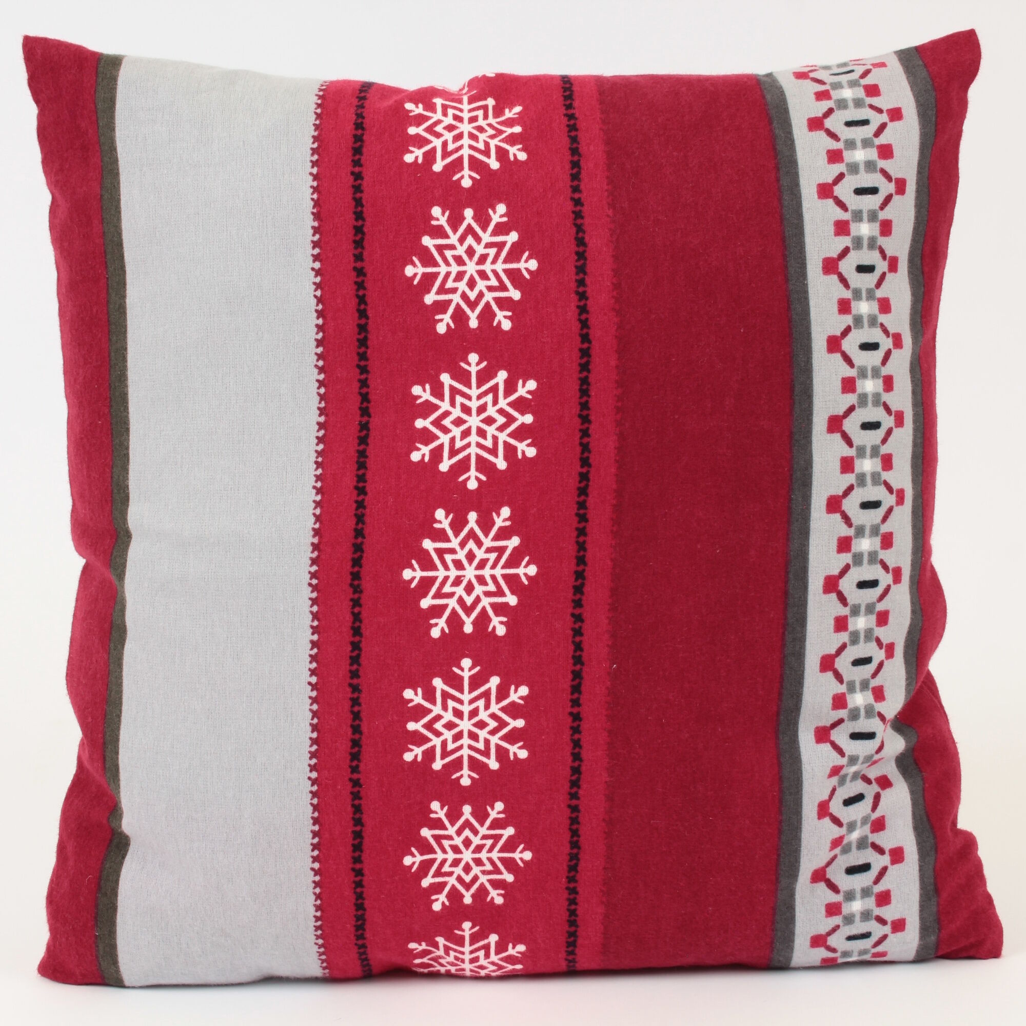 Kissenbezug 40x40 cm Schneeflocke Streifen Flanell