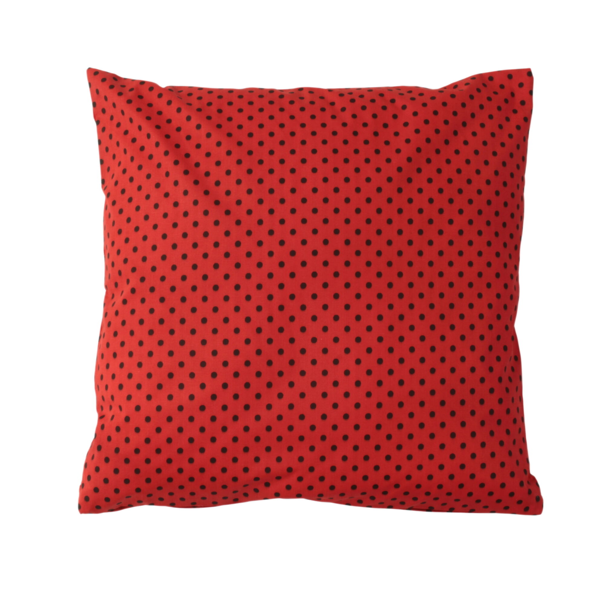 Kissenbezug 40x40 cm Punkte 5 mm Schwarz auf Rot