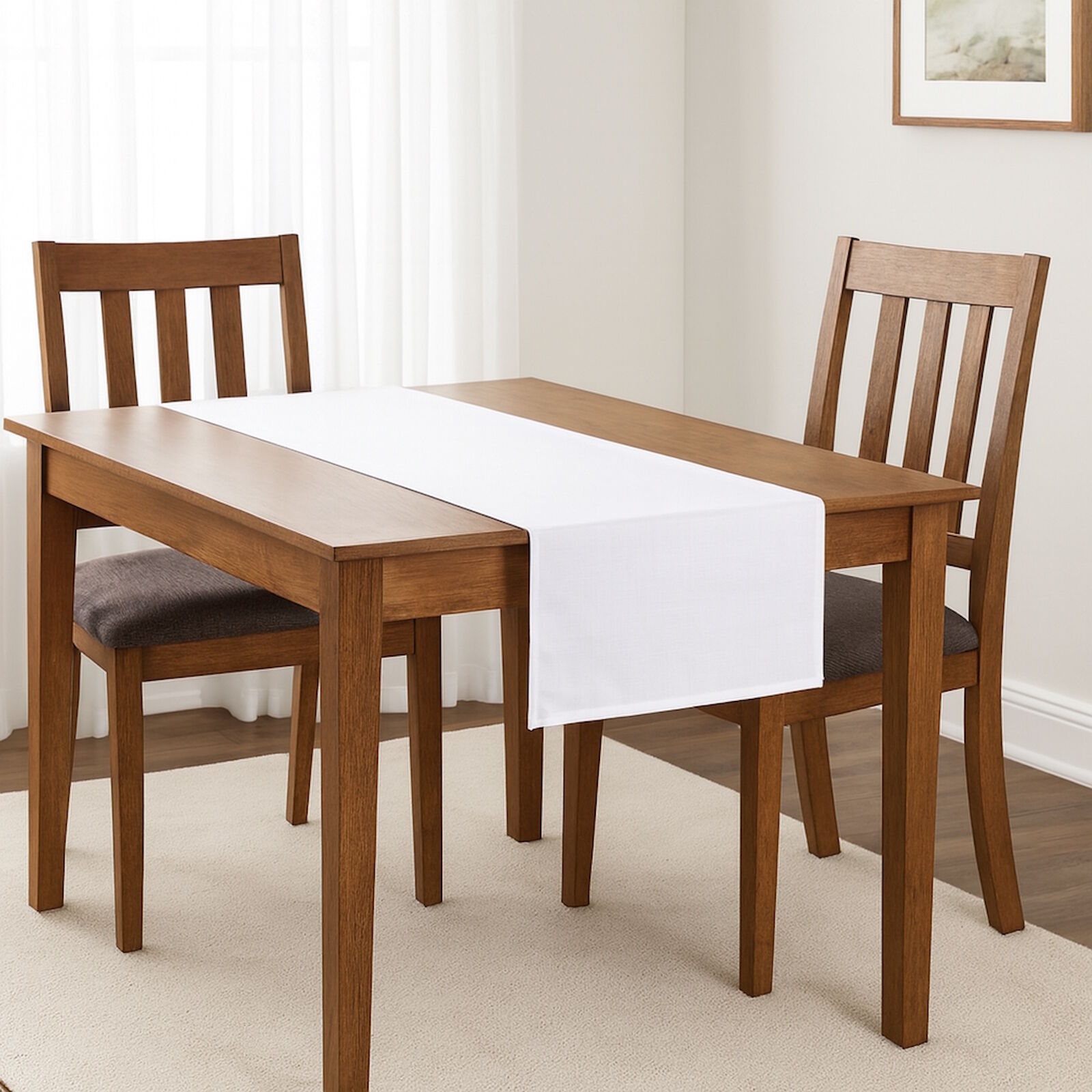 Tischläufer Weiß 45x145 cm Polyester