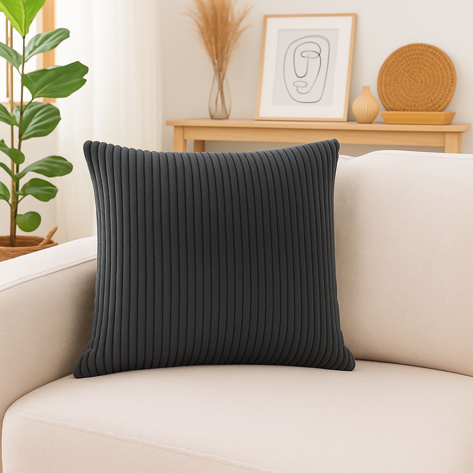 Kissenbezug 30x30 cm Cord Kopalina Anthrazit