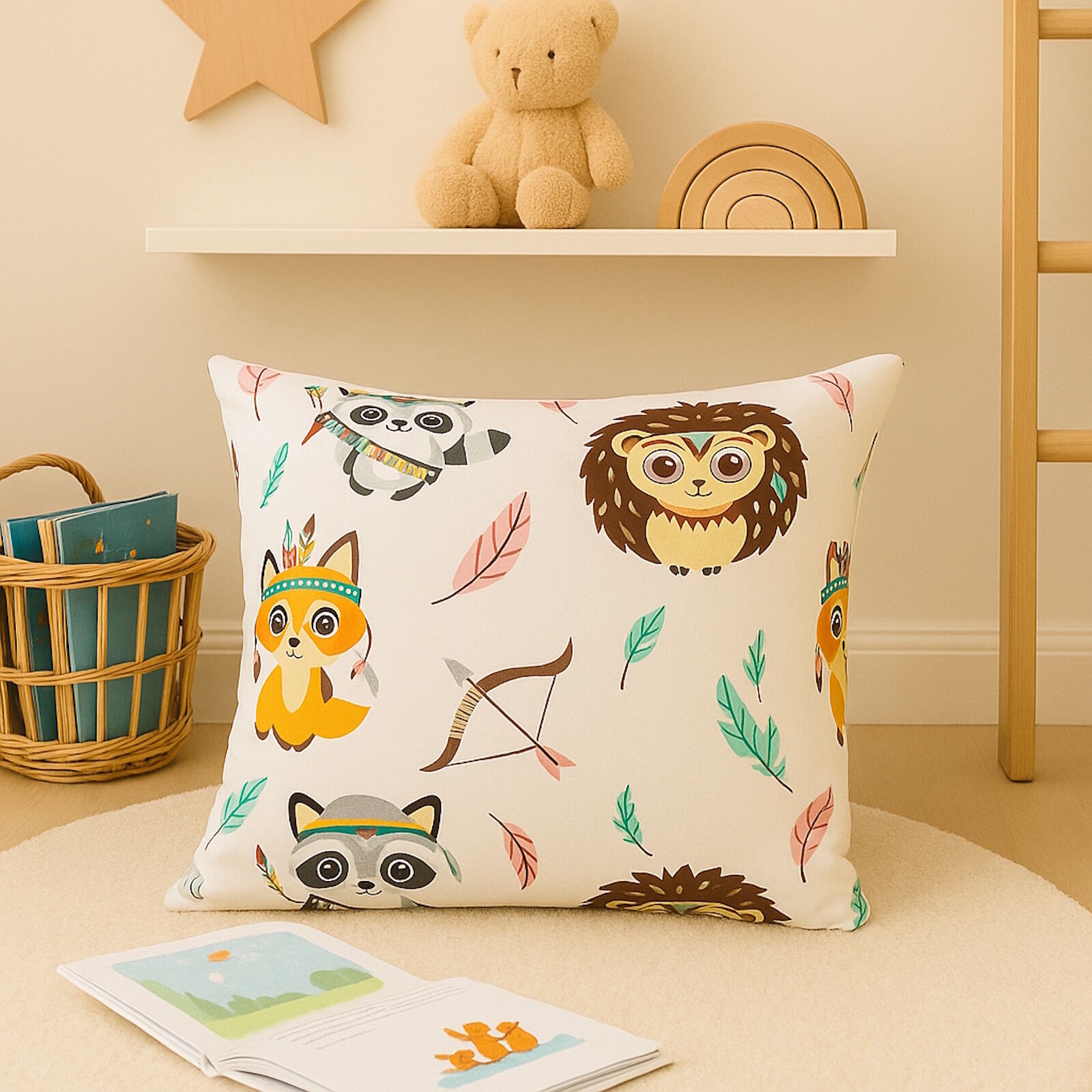 Kissenbezug 40x40 Fuchs Igel Waschbär