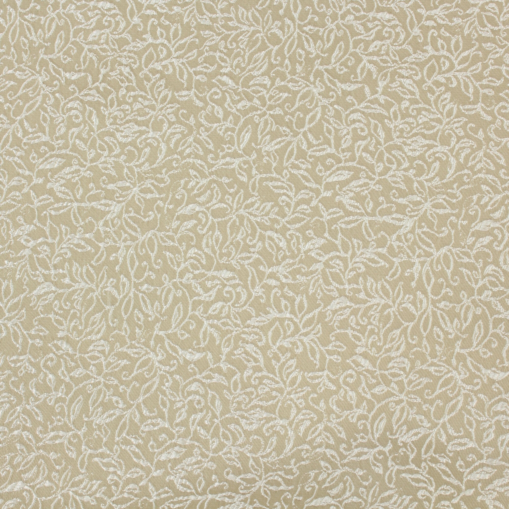 Stoff Meterware kleines Blättermuster Beige Mischgewebe