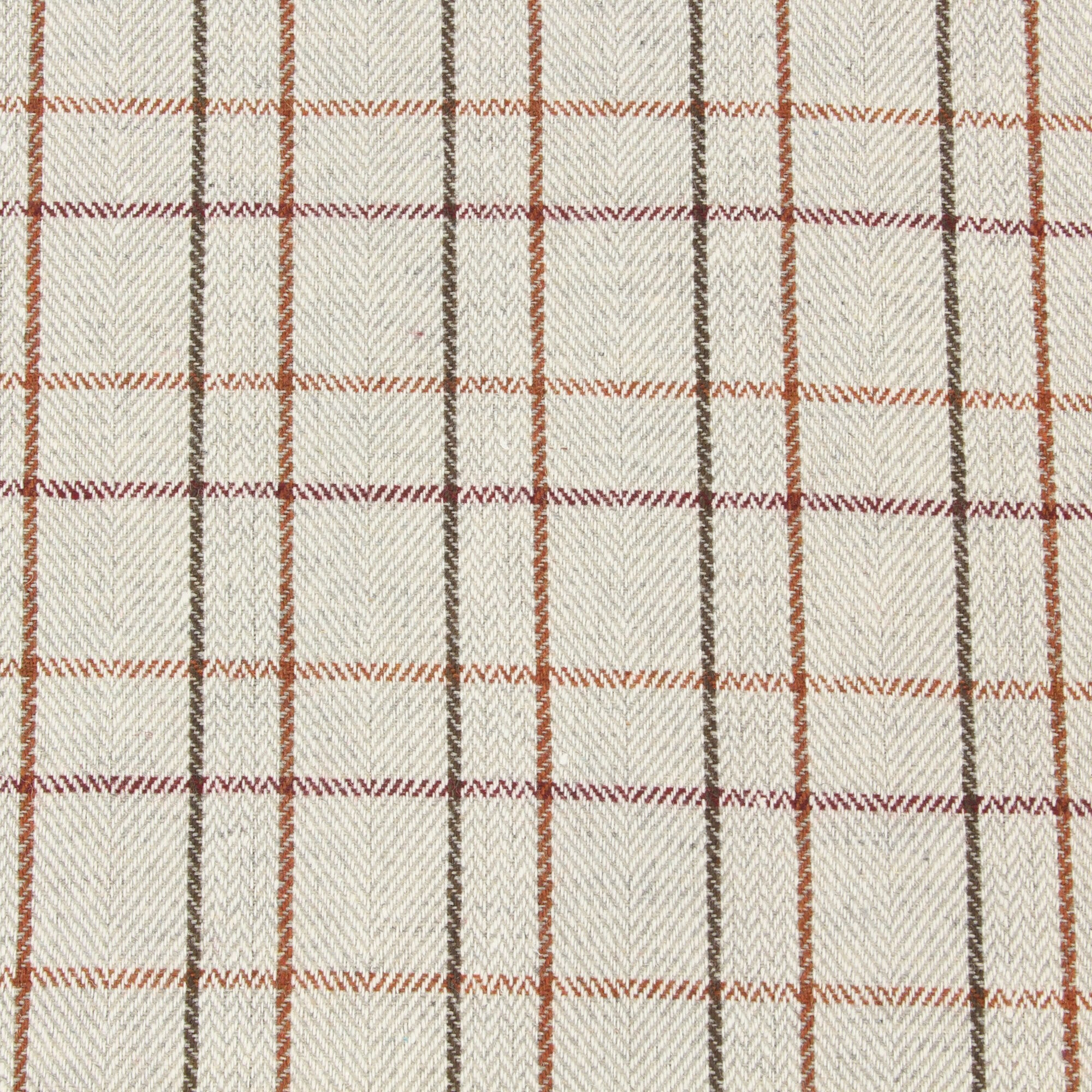 Stoff Meterware Streifenkaro Beige Orange Wollmix Mantelstoff