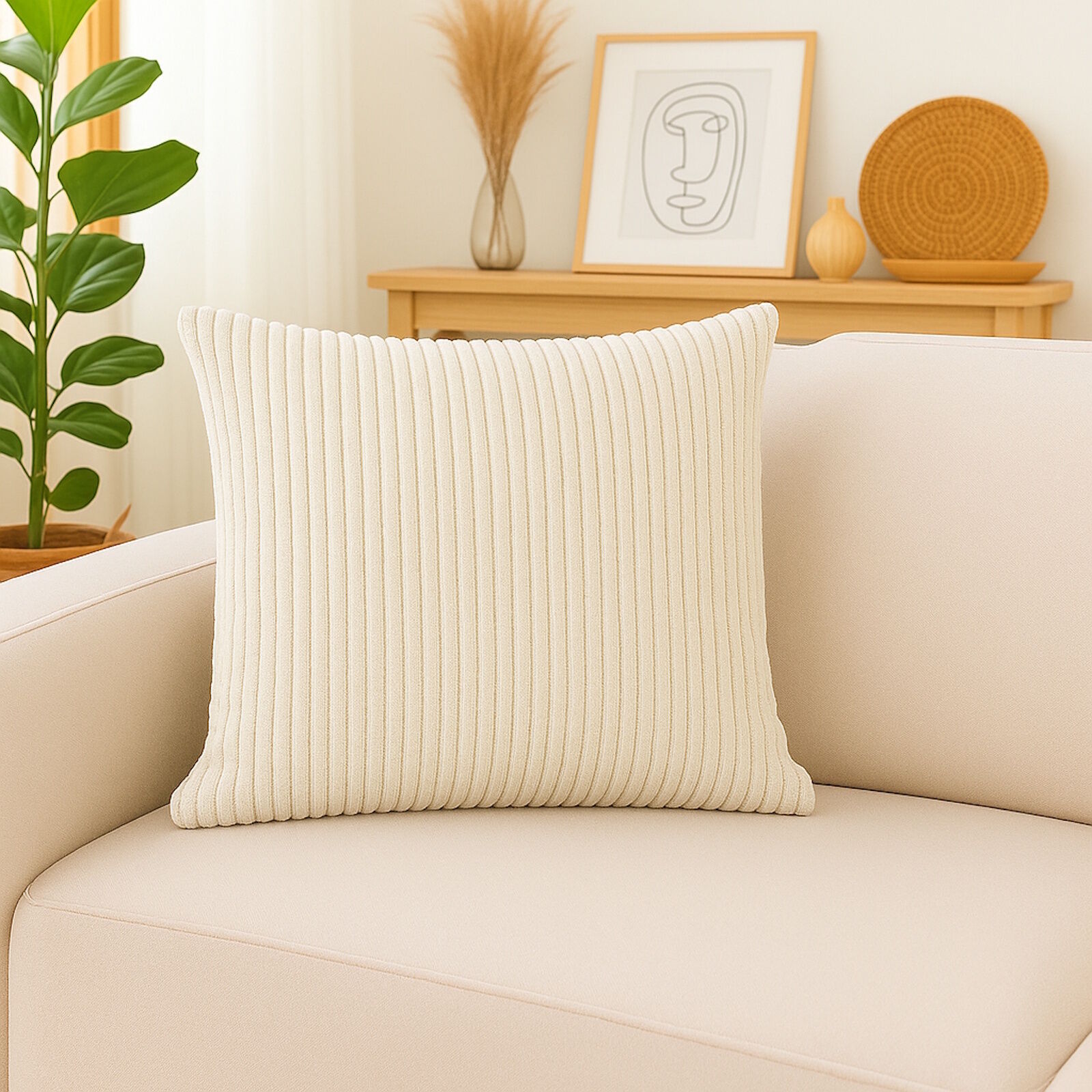Kissenbezug 40x40 cm Cord Kopalina Beige