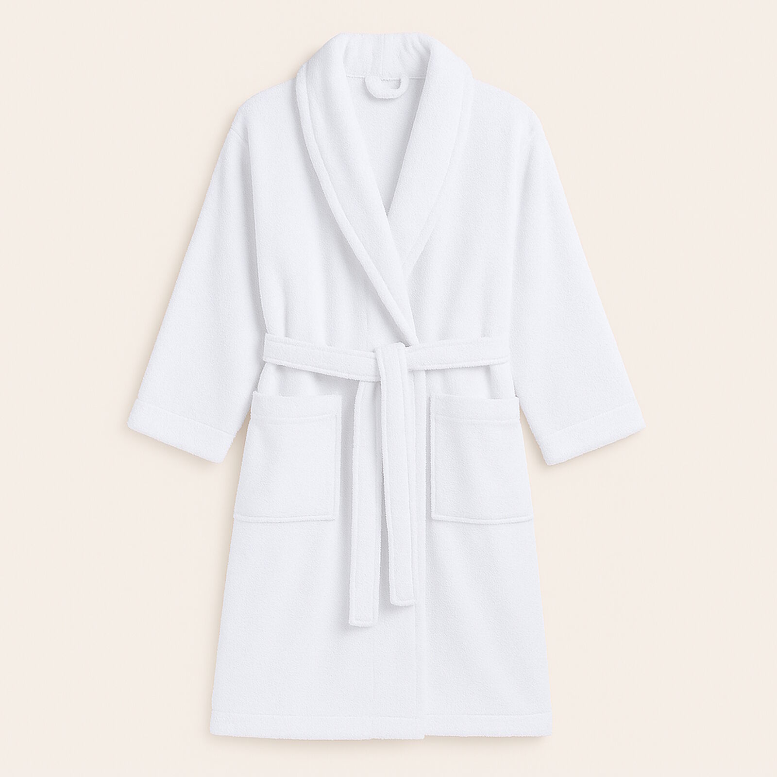 Wellness Bademantel Mikroflausch Weiß
