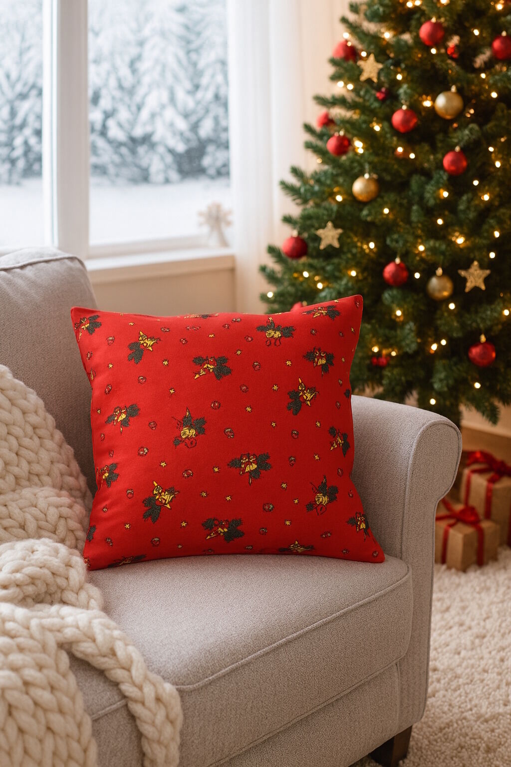 Weihnachts Kissenbezug 40x40 Rot kaufen