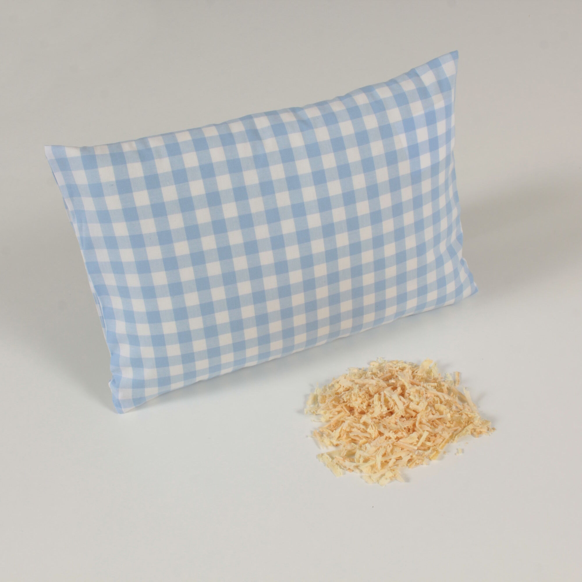 Zirbenkissen 20x30 cm Karo 1x1 cm Hellblau ca. 200 g Füllung