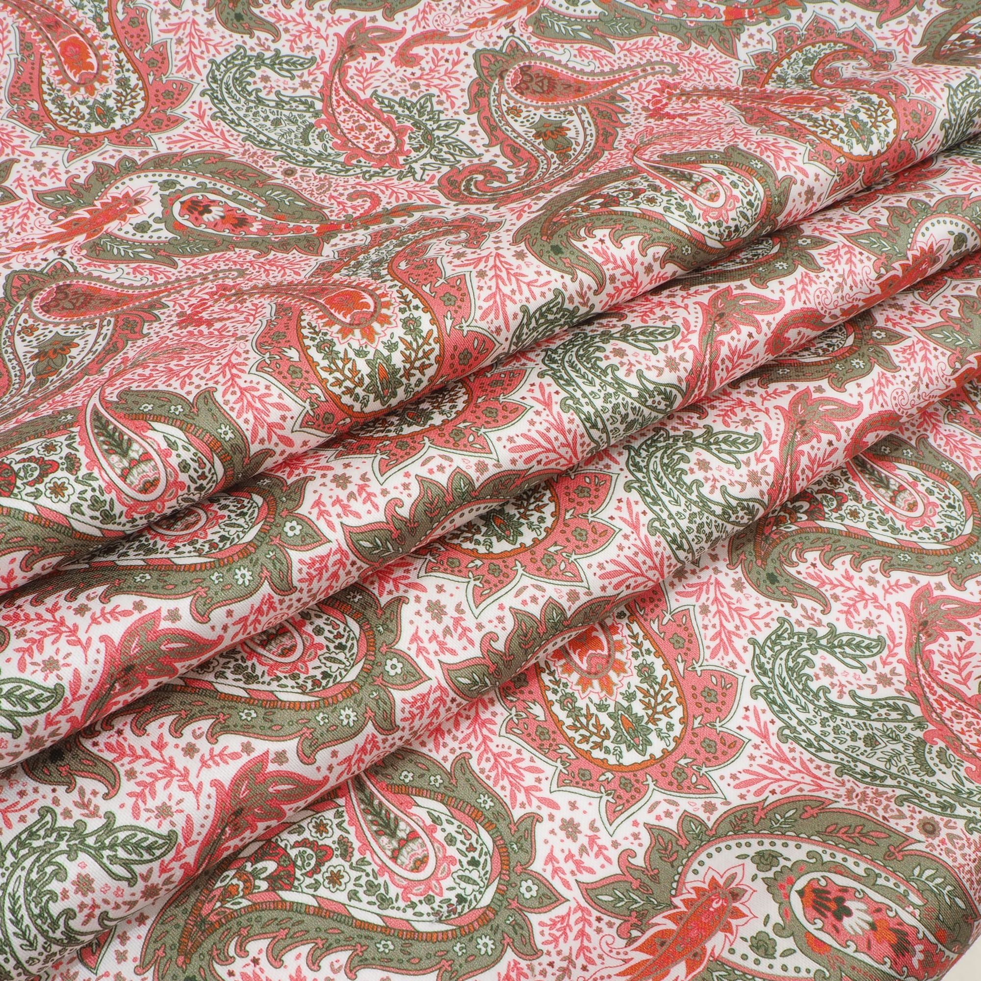 Dirndlstoff Blumen Paisley Christin Orange Grün Tracht