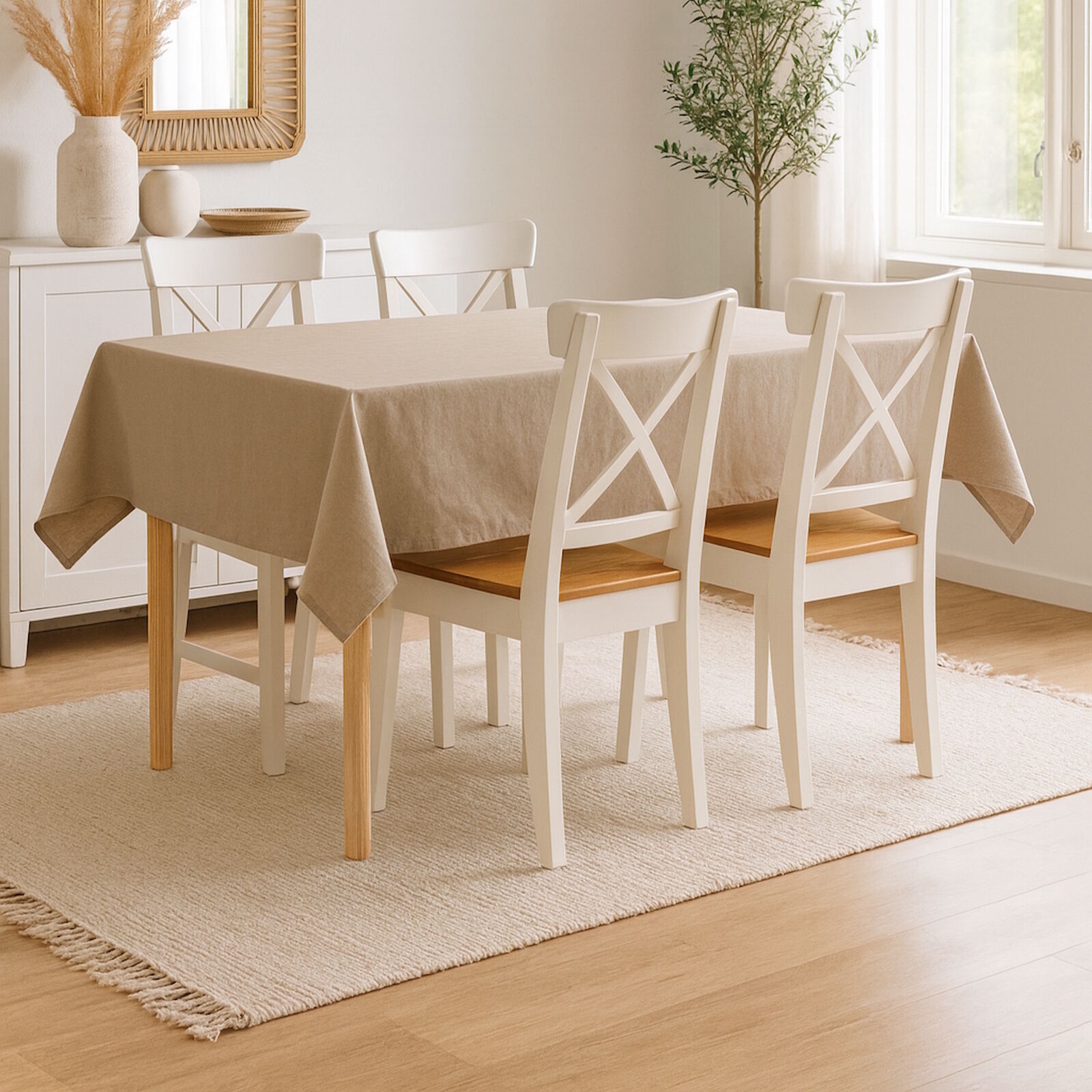 Tischdecke Uni Leinen