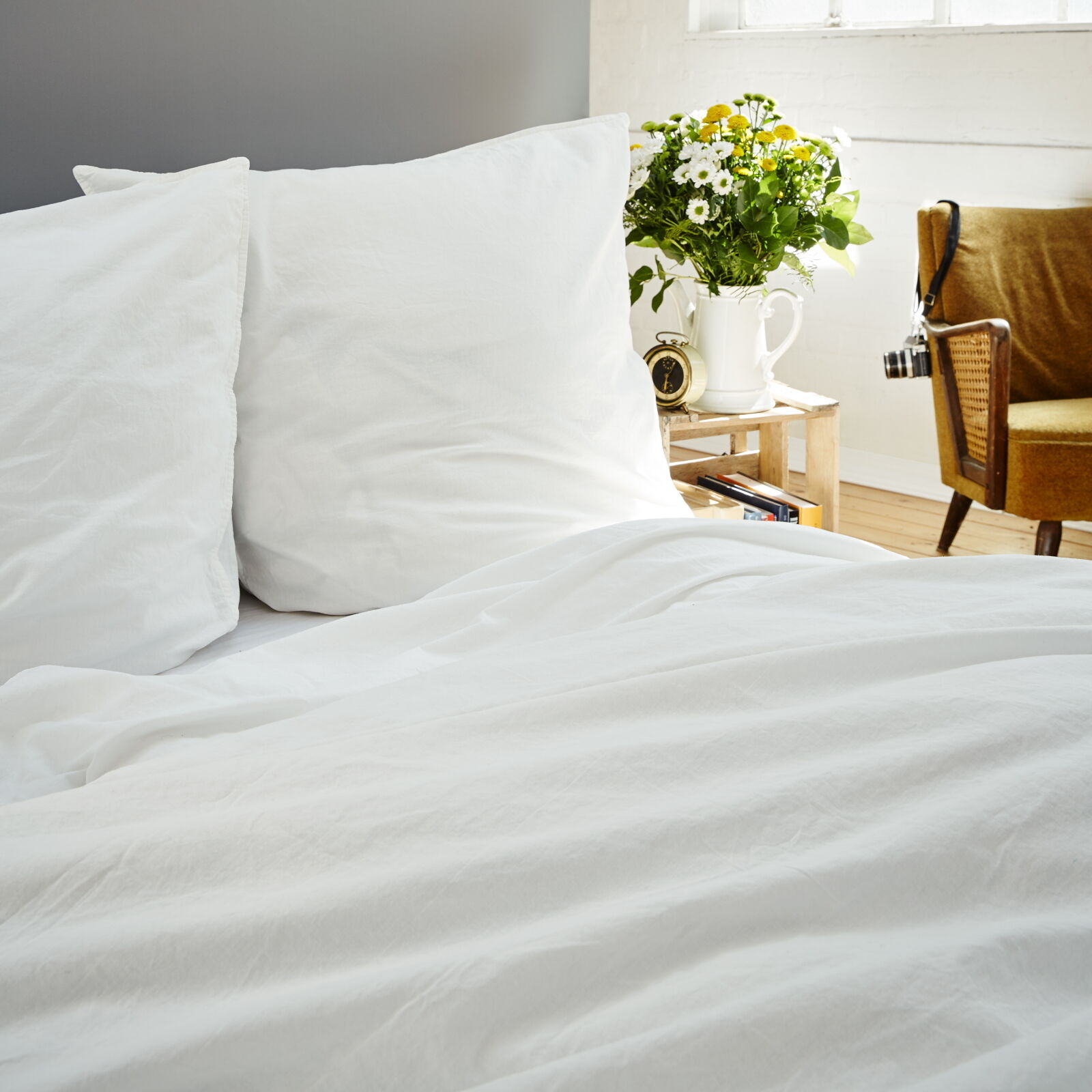 Hotelbettwäsche Weiß Baumwolle Linon