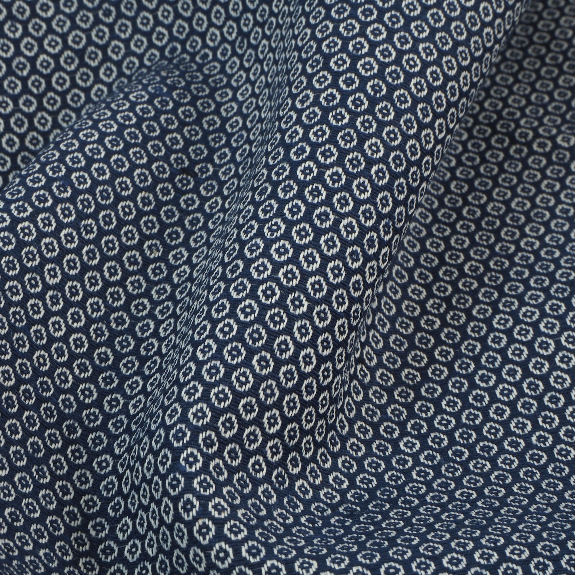 Stoff Meterware Emil Punkte klein blau Webware Jacquard