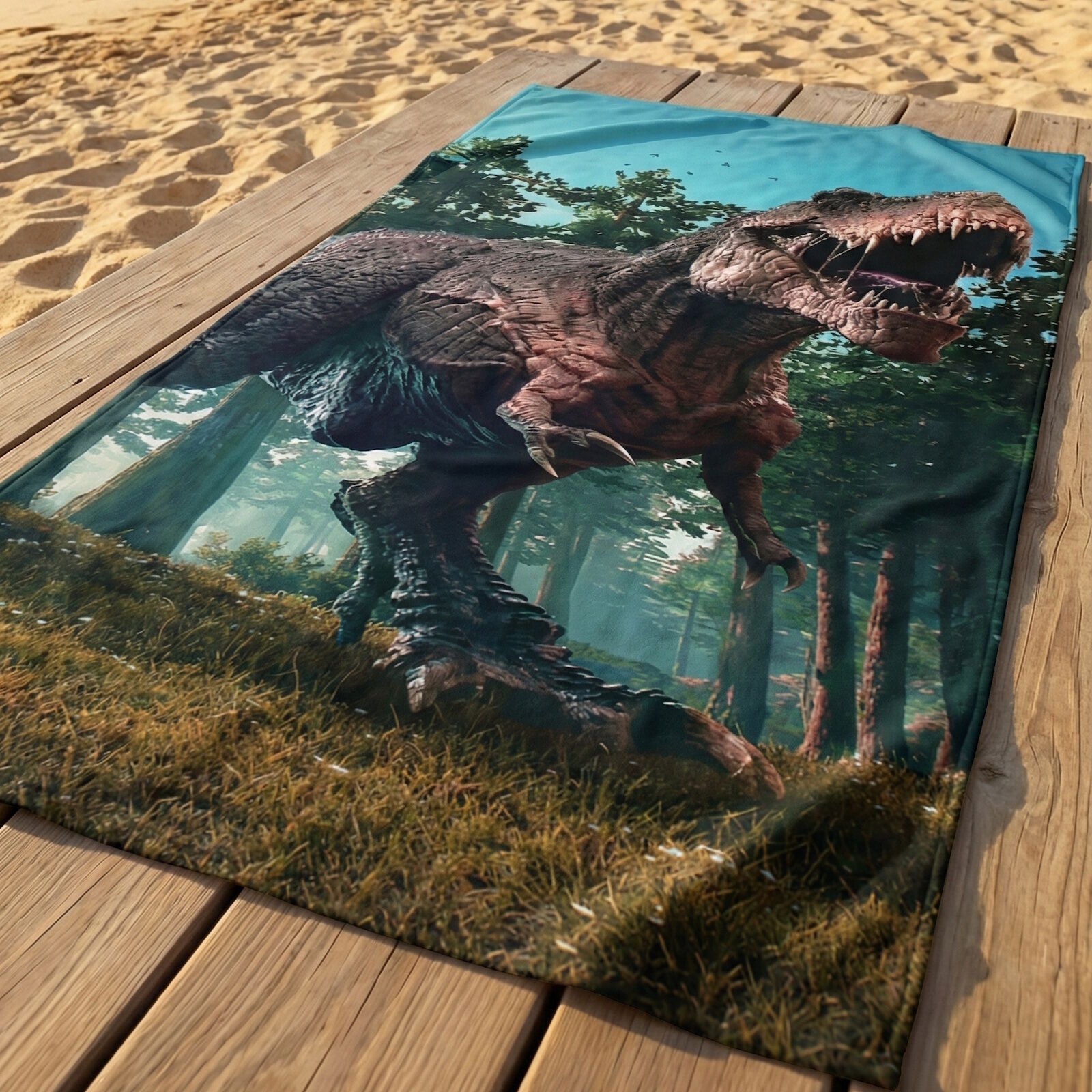 Strandtuch Badetuch Dinosaurier T-Rex