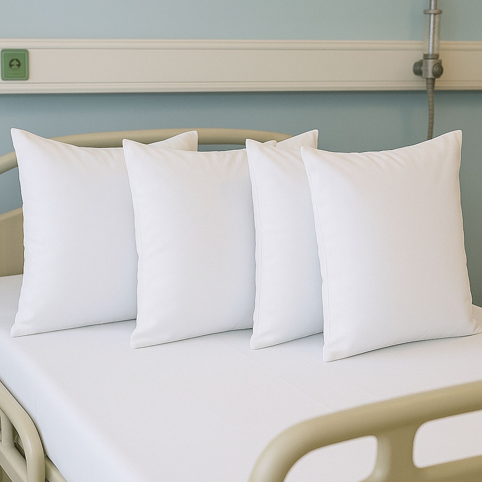 4er Set Pflege Kissenbezug Weiß Hotelverschluss Kochfest