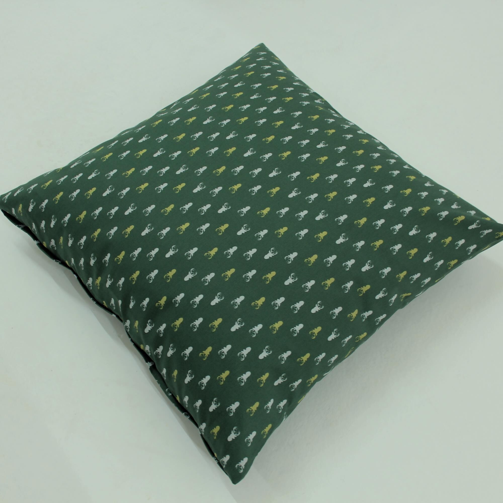 Kissenbezug Hirsch Kopf klein Grün Baumwolle-50x50 cm