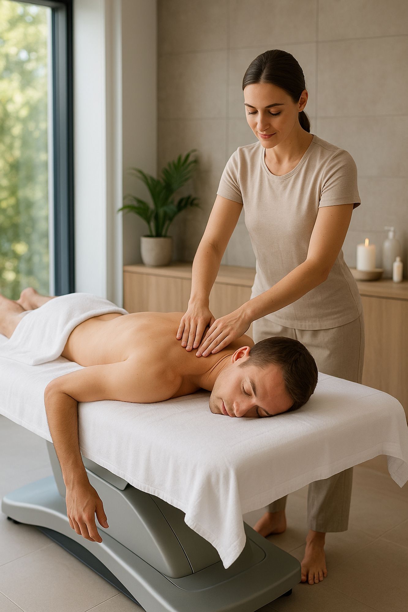 Massagelaken 80x200 cm Weiß Baumwolle