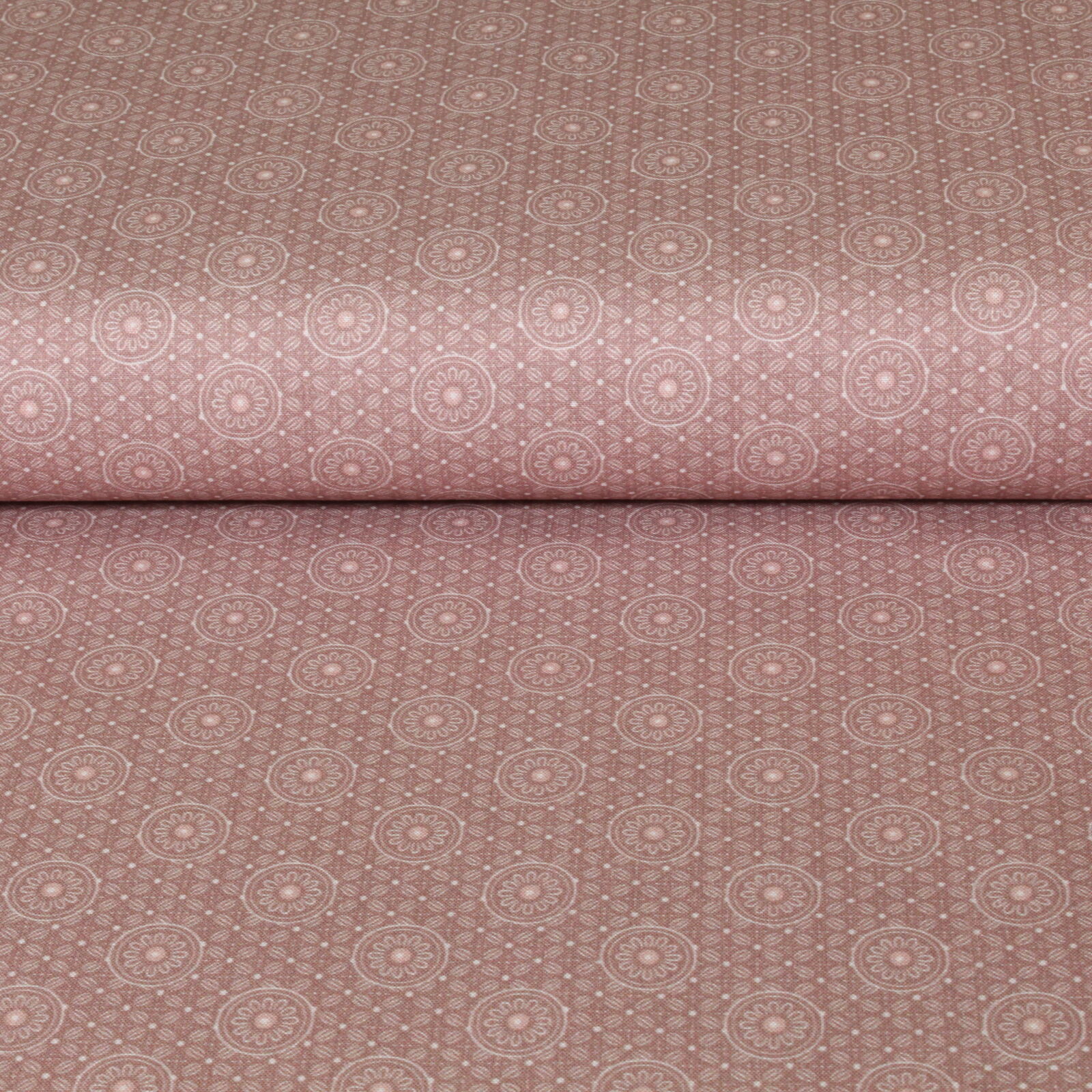 Stoff Meterware Blumen Rudolfine Beige/Light Rose